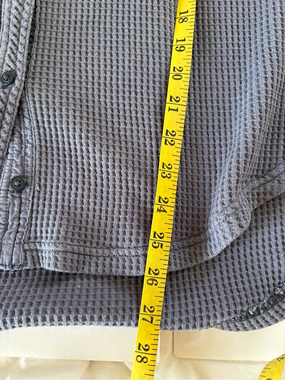 Aerie LumberJane Oversized Waffle Knit Button Shirt Jacket Shacket Dusty Blue S - Picture 9 of 9